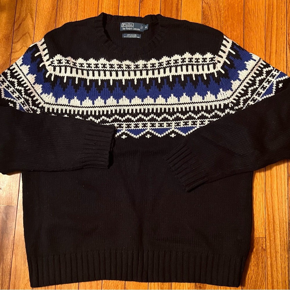Polo by Ralph Lauren Men’s Black Nordic Sweater Sz.XL